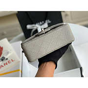 Chanel Mini Flap Bag Silver-tone Metal Grained Leather Gray 20cm - 4