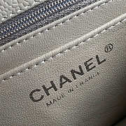 Chanel Mini Flap Bag Silver-tone Metal Grained Leather Gray 20cm - 2