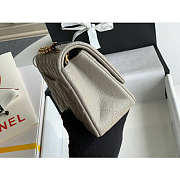 Chanel Mini Flap Bag Gold-tone Metal Grained Leather Gray 20cm - 5