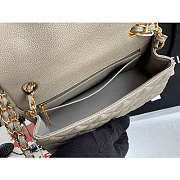 Chanel Mini Flap Bag Gold-tone Metal Grained Leather Gray 20cm - 3