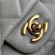 Chanel Mini Flap Bag Gold-tone Metal Grained Leather Gray 20cm - 2
