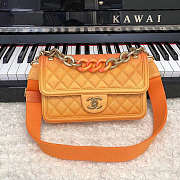 Chanel CC Flap Bag Grained Leather Orange AS0062 26x16x6cm - 1