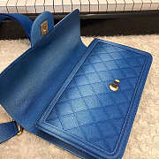 Chanel CC Flap Bag Grained Leather Blue AS0062 26x16x6cm - 3