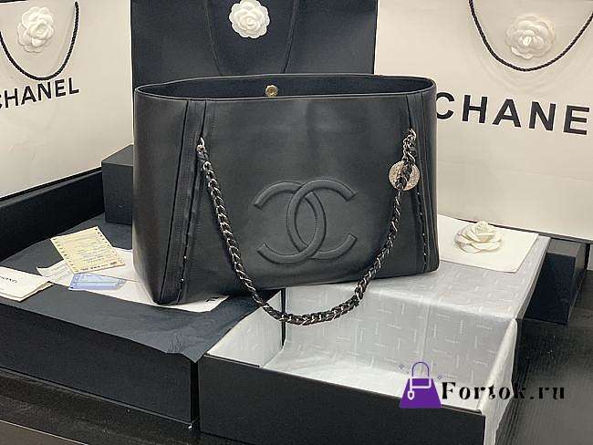 Chanel Shopping Bag Top Handle Black AS8473 42cm - 1