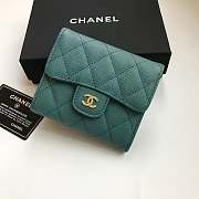 Chanel Small Flap Wallet Teal A82288 10.5x11.5x3cm - 1