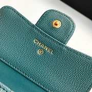 Chanel Small Flap Wallet Teal A82288 10.5x11.5x3cm - 2