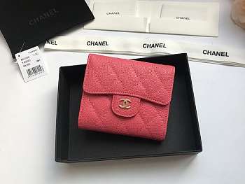 Chanel Small Flap Wallet Pink A82288 10.5x11.5x3cm