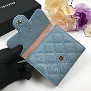 Chanel Small Flap Wallet Blue A82288 10.5x11.5x3cm - 3