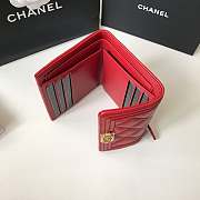 Chanel Boy Gold-tone Metal Grain Leather Wallet Red A80734 11.5x10.5x3cm - 5