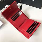 Chanel Boy Gold-tone Metal Grain Leather Wallet Red A80734 11.5x10.5x3cm - 4