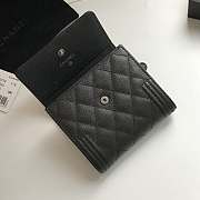 Chanel Boy Black-tone Metal Grain Leather Wallet Black A80734 11.5x10.5x3cm - 4