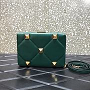 Valentino Romand Stud Box Clutch Teal 20x5x14cm - 1