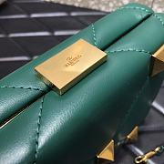 Valentino Romand Stud Box Clutch Teal 20x5x14cm - 6