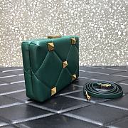 Valentino Romand Stud Box Clutch Teal 20x5x14cm - 3