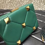 Valentino Romand Stud Box Clutch Teal 20x5x14cm - 2