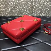 Valentino Romand Stud Box Clutch Red 20x5x14cm - 5