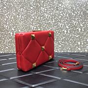 Valentino Romand Stud Box Clutch Red 20x5x14cm - 4