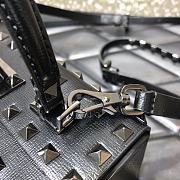 Valentino Rockstud Alcove Box Bag All-Over Studs Grained Leather Black 19x12x8cm  - 5