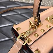 Valentino Rockstud Alcove Box Bag Studs Grained Leather Powder Pink 19x12x8cm - 5