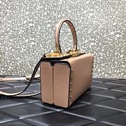 Valentino Rockstud Alcove Box Bag Studs Grained Leather Powder Pink 19x12x8cm - 2