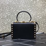 Valentino Rockstud Alcove Box Bag Studs Grained Leather Black 19x12x8cm - 3