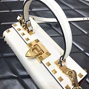 Valentino Rockstud Alcove Box Bag Studs Grained Leather White 19x12x8cm - 6
