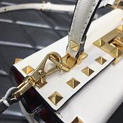 Valentino Rockstud Alcove Box Bag Studs Grained Leather White 19x12x8cm - 5