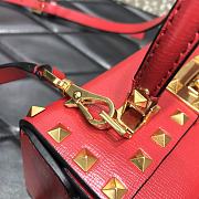 Valentino Rockstud Alcove Box Bag Studs Grained Leather Red 19x12x8cm - 6