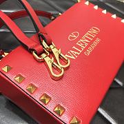 Valentino Rockstud Alcove Box Bag Studs Grained Leather Red 19x12x8cm - 5