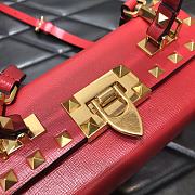Valentino Rockstud Alcove Box Bag Studs Grained Leather Red 19x12x8cm - 4