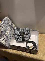 Dior Small Bobby Bag Blue Toile De Jouy Reverse Jacquard 18x14x5cm - 1