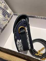 Dior Small Bobby Bag Blue Toile De Jouy Reverse Jacquard 18x14x5cm - 6