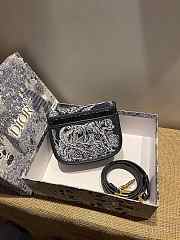 Dior Small Bobby Bag Blue Toile De Jouy Reverse Jacquard 18x14x5cm - 5