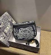 Dior Medium Bobby Bag Blue Toile De Jouy Reverse Jacquard 22x17x6cm - 3