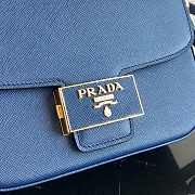 Prada Leather Emblème Bag Blue 1BD217 20.5x14x5cm - 6
