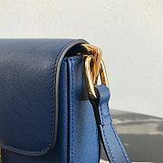 Prada Leather Emblème Bag Blue 1BD217 20.5x14x5cm - 3