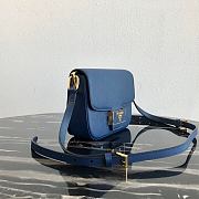 Prada Leather Emblème Bag Blue 1BD217 20.5x14x5cm - 2
