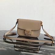 Prada Leather Emblème Bag Light Beige 1BD217 20.5x14x5cm - 1