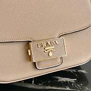 Prada Leather Emblème Bag Light Beige 1BD217 20.5x14x5cm - 5