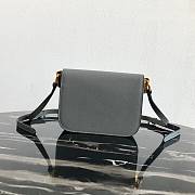Prada Leather Emblème Bag Gray 1BD217 20.5x14x5cm - 6