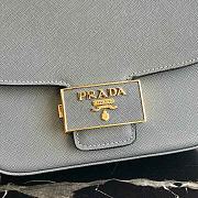 Prada Leather Emblème Bag Gray 1BD217 20.5x14x5cm - 4