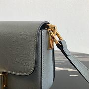 Prada Leather Emblème Bag Gray 1BD217 20.5x14x5cm - 3