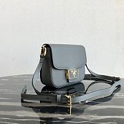 Prada Leather Emblème Bag Gray 1BD217 20.5x14x5cm - 2