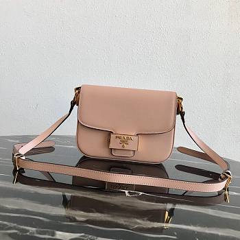 Prada Leather Emblème Bag Powder Pink 1BD217 20.5x14x5cm