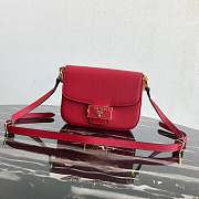 Prada Leather Emblème Bag Powder Red 1BD217 20.5x14x5cm - 1