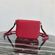 Prada Leather Emblème Bag Powder Red 1BD217 20.5x14x5cm - 4