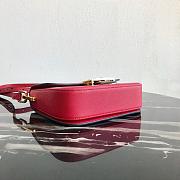 Prada Leather Emblème Bag Powder Red 1BD217 20.5x14x5cm - 3