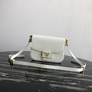 Prada Leather Emblème Bag Powder White 1BD217 20.5x14x5cm - 1