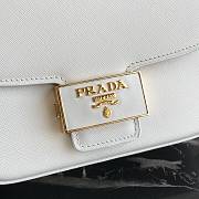 Prada Leather Emblème Bag Powder White 1BD217 20.5x14x5cm - 3