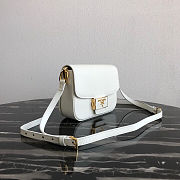 Prada Leather Emblème Bag Powder White 1BD217 20.5x14x5cm - 2